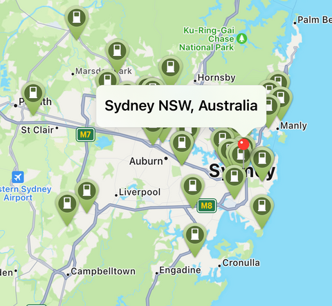 EV Charger Map Sydney